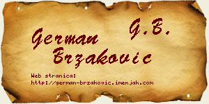 German Brzaković vizit kartica